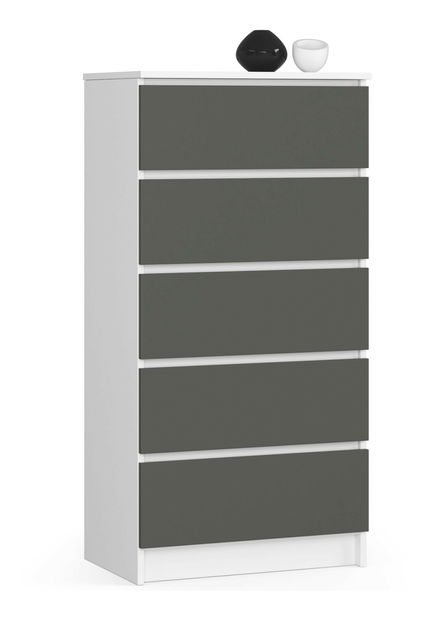 Komoda Kalista V (bílá + šedá)