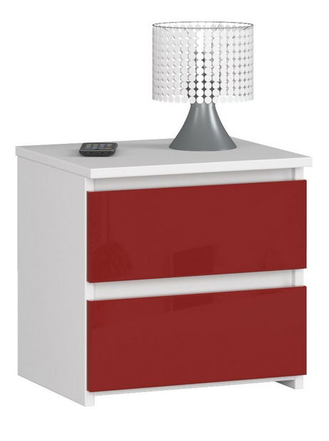 Noční stolek Cleania CL2 (červený lesk)