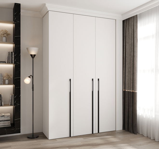 Šatní skříň 150 cm Carmela 50-3 (bílá + černá)