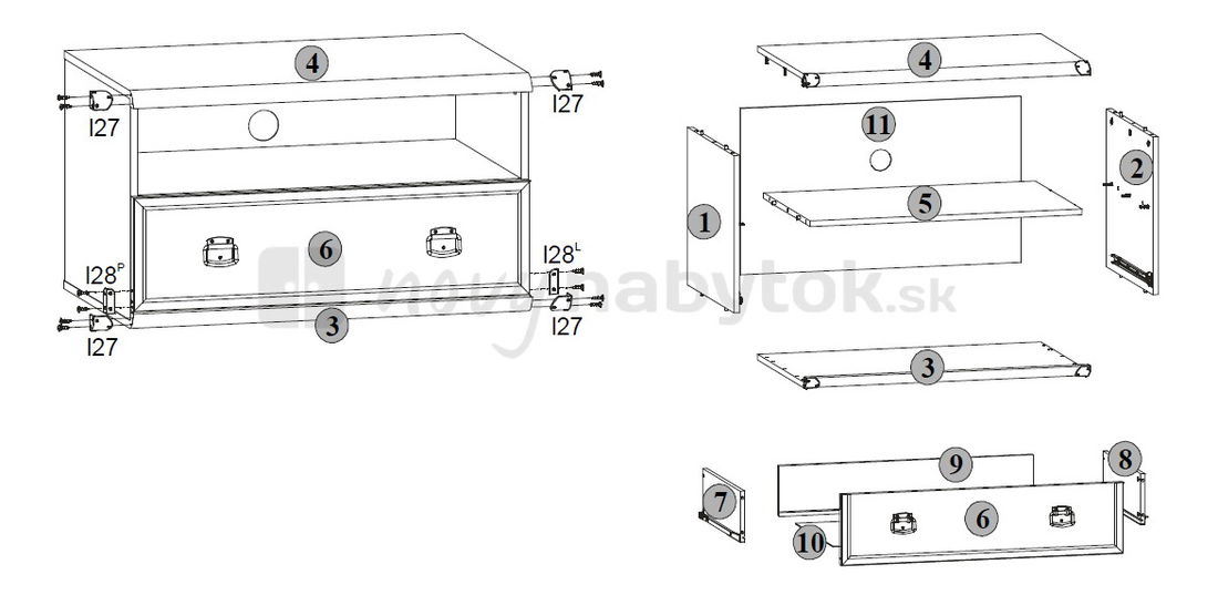 TV stolek/skříňka BRW INDIANA JRTV 1S (Dub sutter)