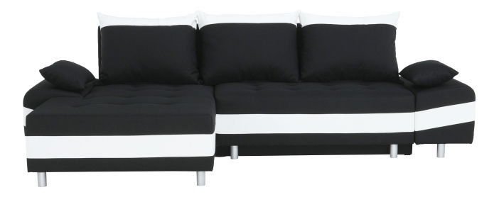 Rohová sedací souprava Peos černá + bílá (L)