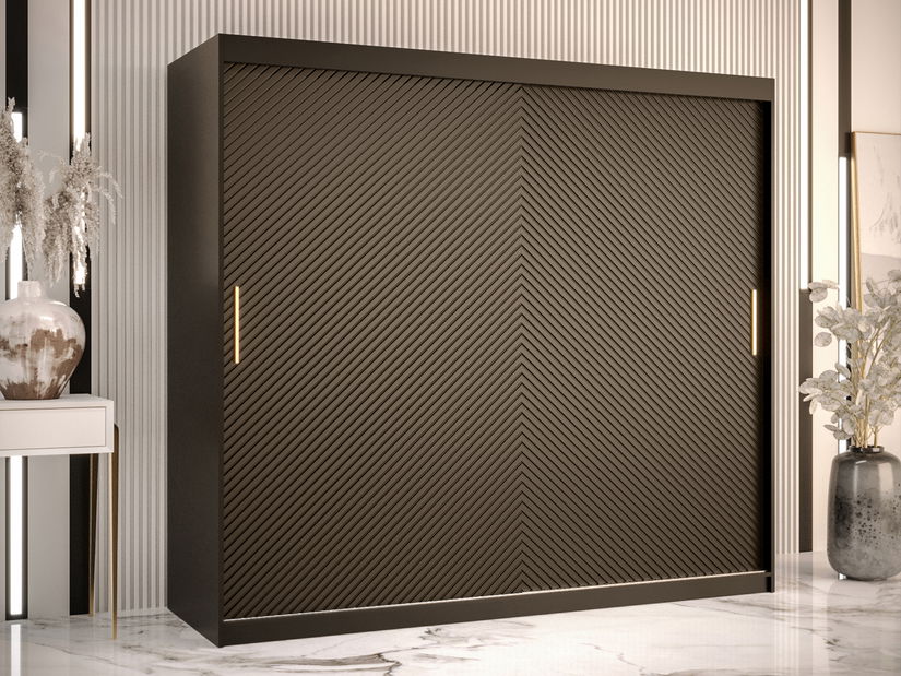 Šatní skříň 200 cm Riana Slimo 1 200 (černá)