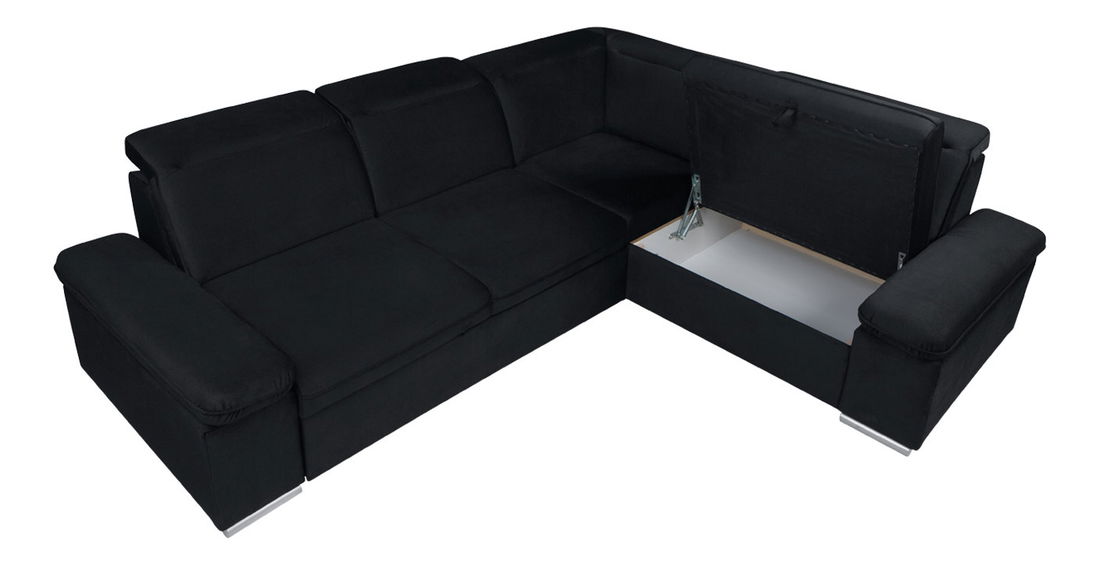 Rohová sedací souprava BRW Darby 2F.E.1,5BK (černá) (P)