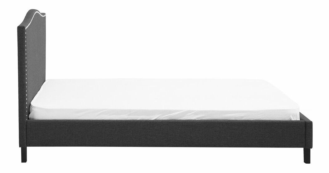 Manželská postel 160 cm MONTHY (s roštem a LED osvětlením) (tmavě šedá)