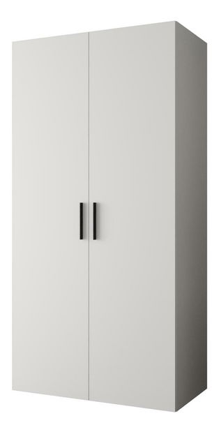 Šatní skříň 100 cm Borry 1 (bílá + černá)