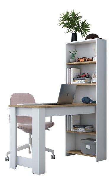 PC stolek Haiti 106 (Bílá + Ořech)