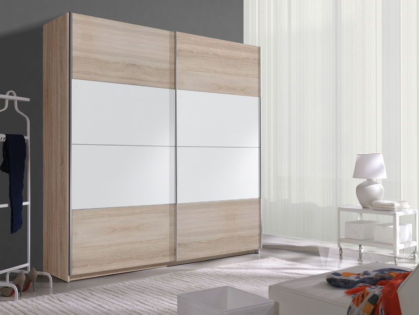 Šatní skříň Benson Typ 16 (dub sonoma světlá + bílá)