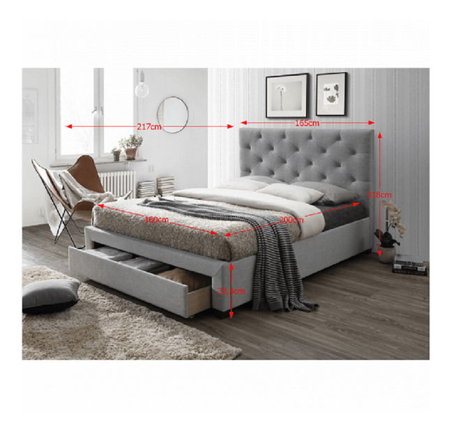 Manželská postel 160 cm Shemika (s roštem a úl. Prostorem)