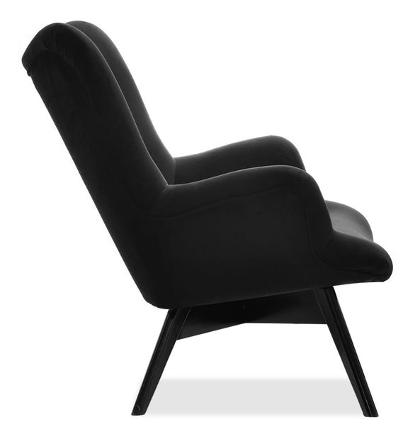 Relaxační křeslo Florentino (černý samet + černá)