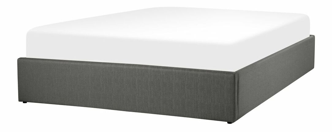 Manželská postel 160 cm DIJON (s roštem a úl. prostorem) (šedá)