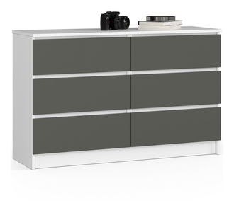 Komoda Kapil (bílá + šedá)