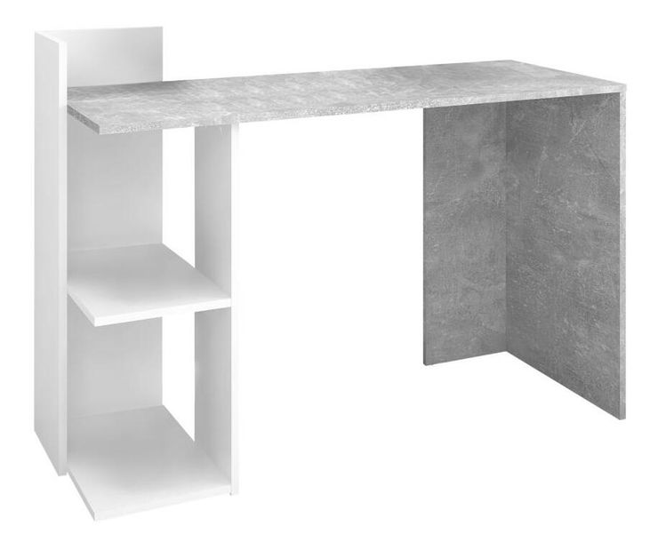 PC stolek Alamein (beton + bílá)