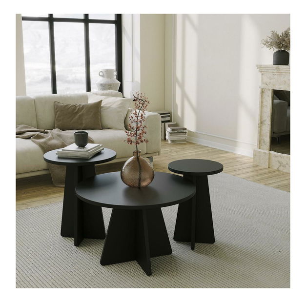 Set 3ks. konferenčních stolků Kabivo 3 (černá)