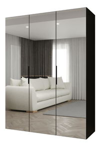 Šatní skříň 150 cm Mirabella 3 (černá + černá)