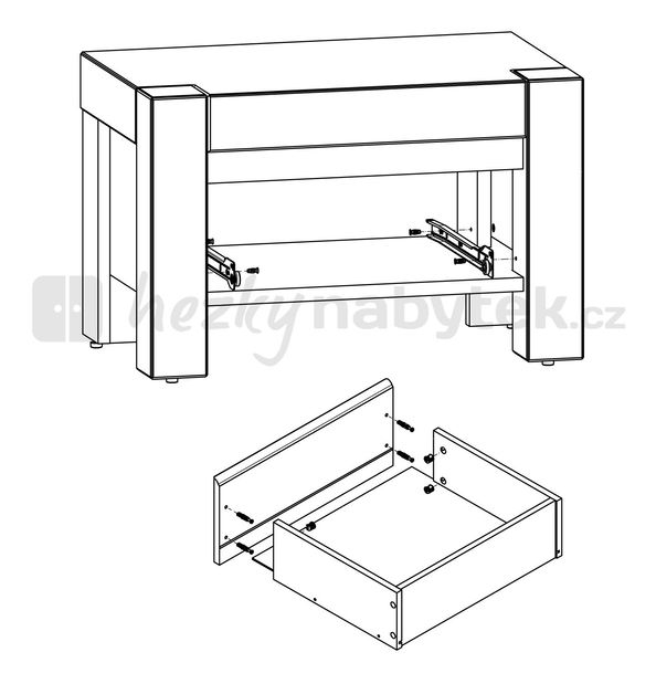 Noční stolek BRW Orient KOM1S