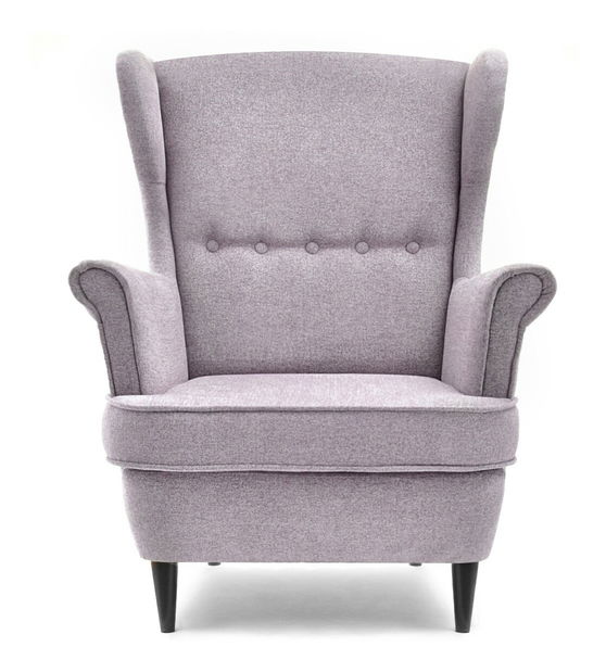 Křeslo ušák Margis (pudrová + ořech)