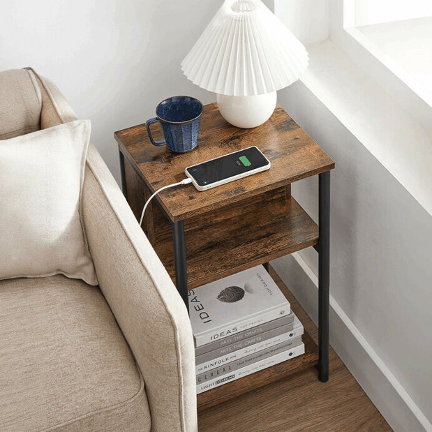 Příruční stolek Olawi (hnědá)