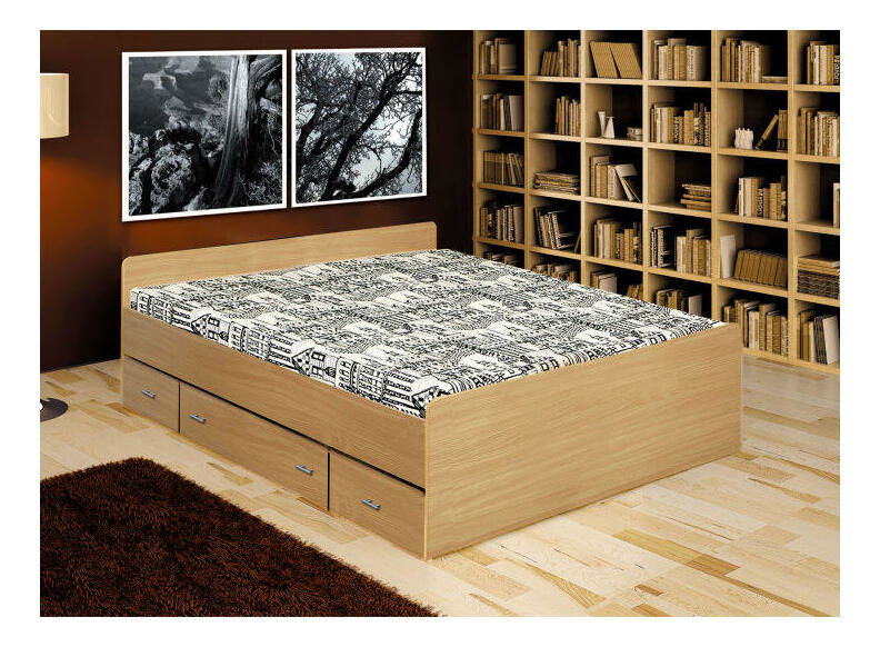 Manželská postel 160 cm Dulce buk