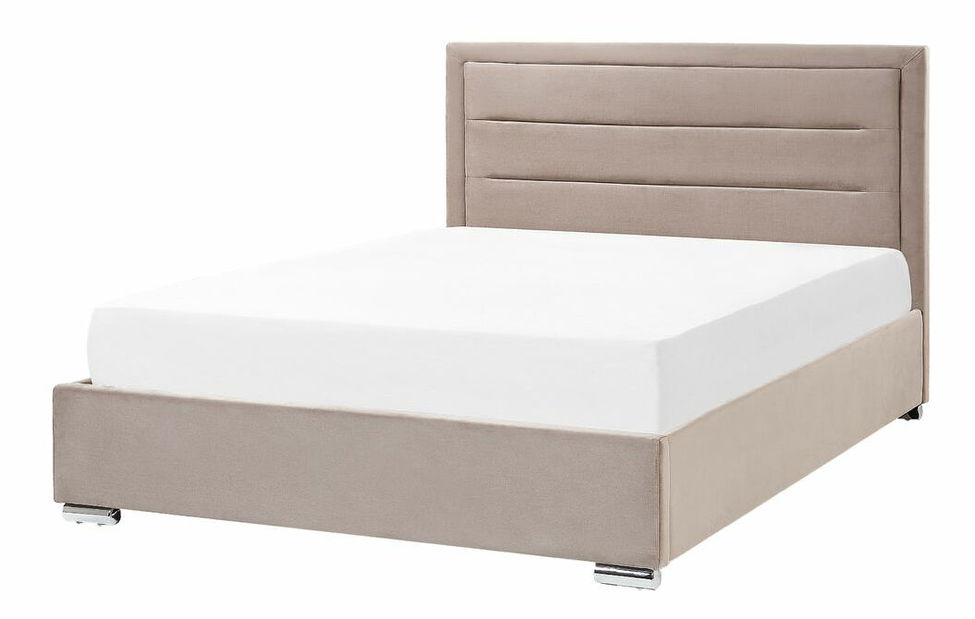 Manželská postel 160 cm Ruthine (béžová) (s roštem a úložným prostorem)