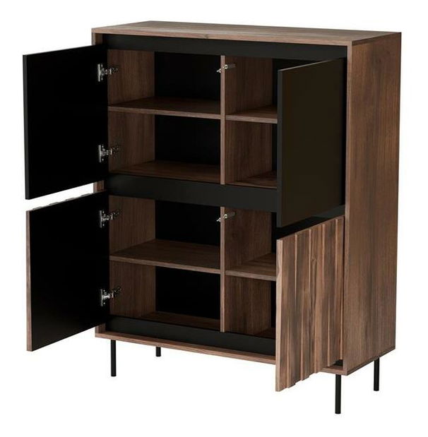 Skříňka Sting KM2 (ořech + černá)