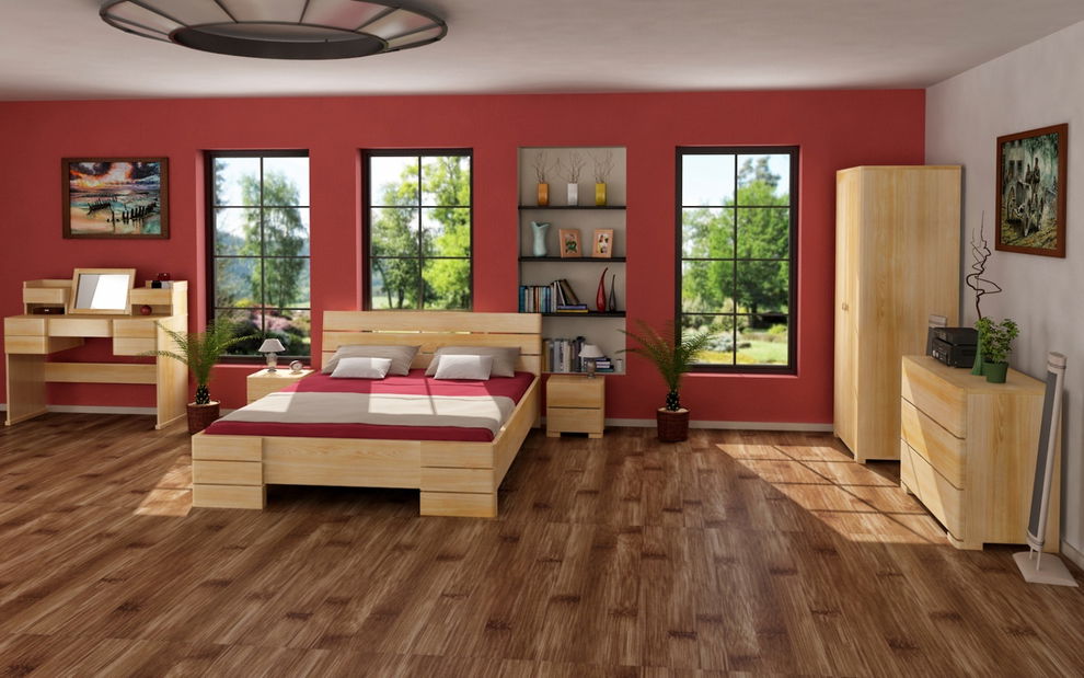 Manželská postel 180 cm Naturlig Lorenskog High BC (borovice)