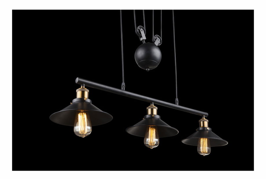 Závěsné svítidlo Lenius 15053-3 (černá + stará mosaz)