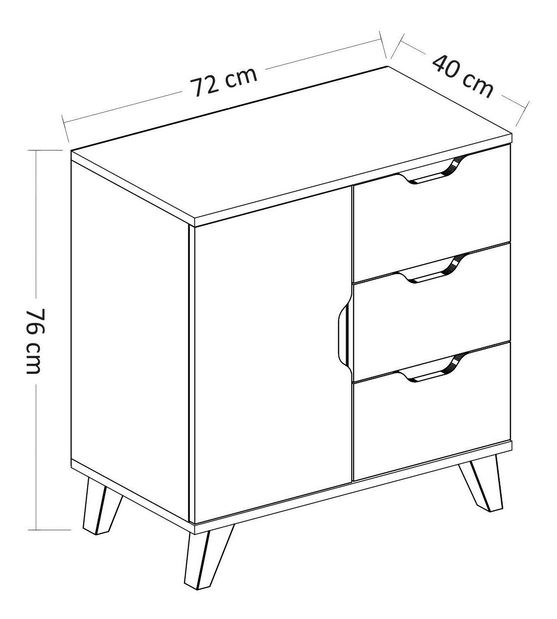 Komoda Venezia 3+1 (bílá)