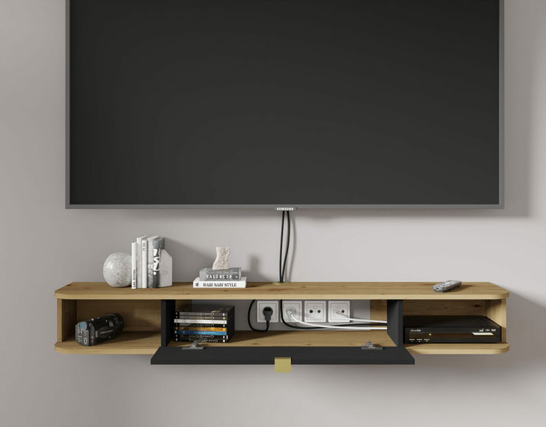 TV stolek/skříňka Ikaro (dub artisan + černá)