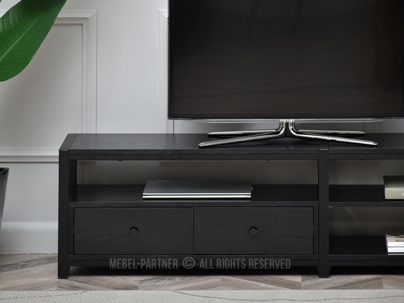 TV stolek/skříňka Elena (černé dřevo + černá)