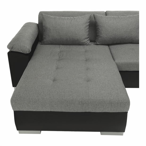 Rohová sedačka U Lemon U (černá + světle šedá) (P)