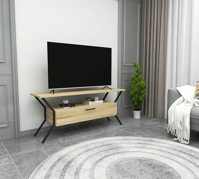 TV stolek/skříňka Tarza (Přírodní + Černá)