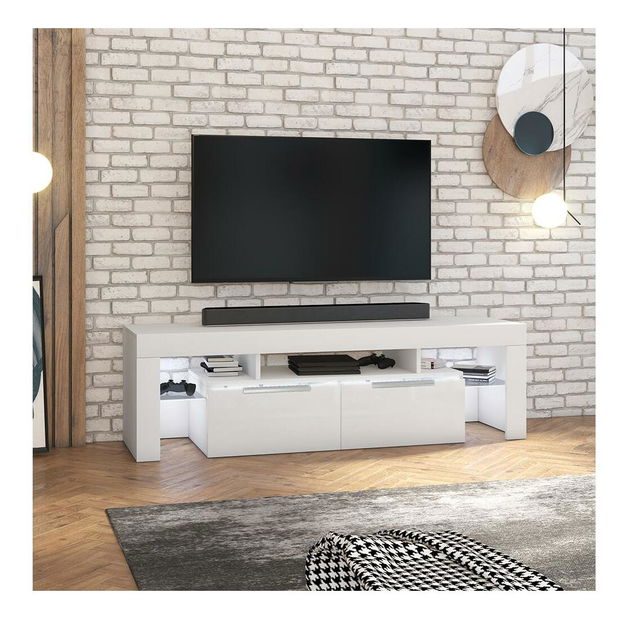 TV skříňka/stolek Vulcano (s osvětlením) (bílá)