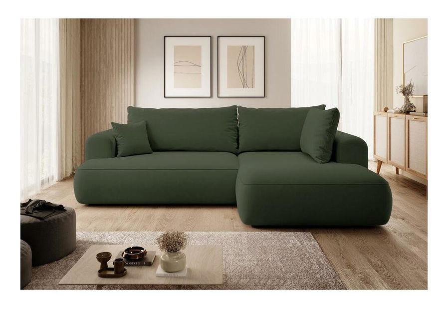 Rohová sedací souprava Olivo II (P) (zelená + černá)