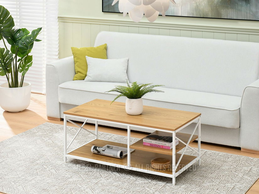 Konferenční stolek Jukky Stol (dub + bílá)