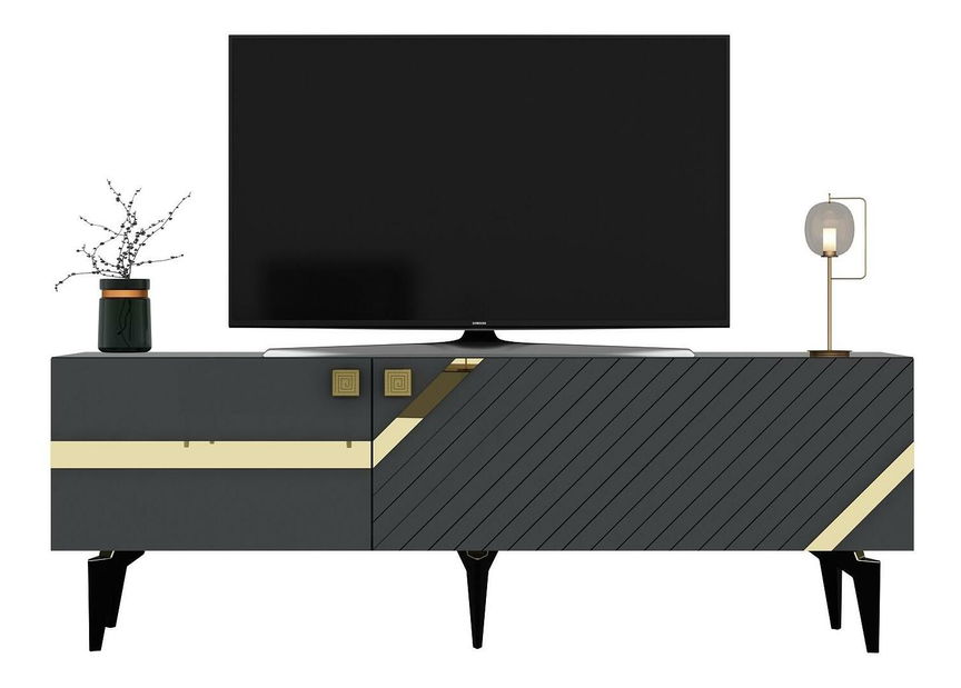 TV stolek/skříňka Tabivo (antracit + zlatá)