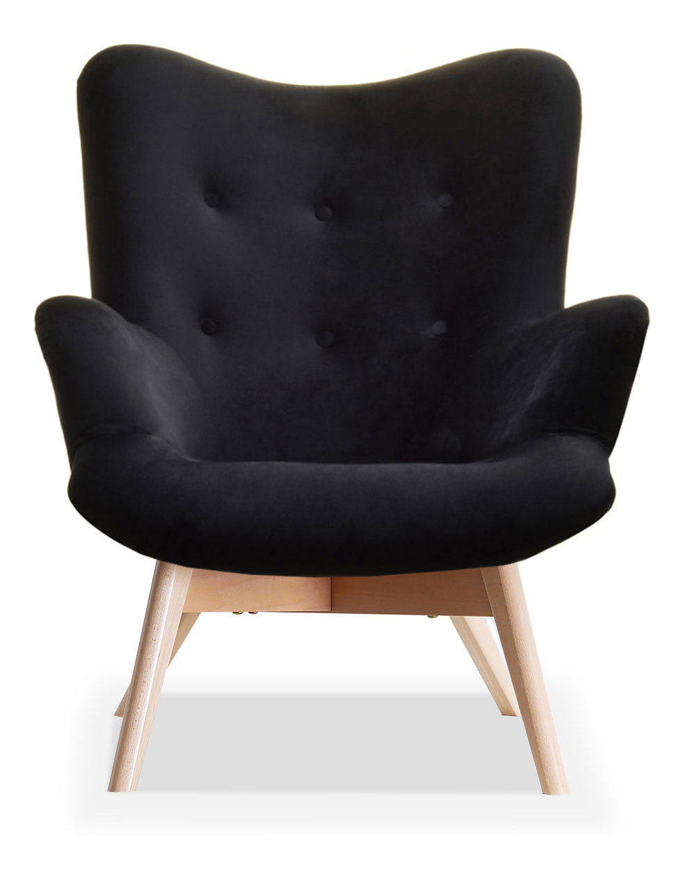 Designové křeslo Florentino (černý samet + dub)