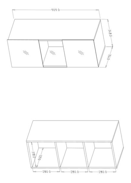 Vitrína Henry Typ 07 (šedá + šedý vysoký lesk)