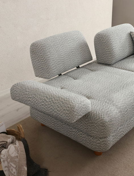 Rohová sedačka Nicel (stříbrná ) (P)