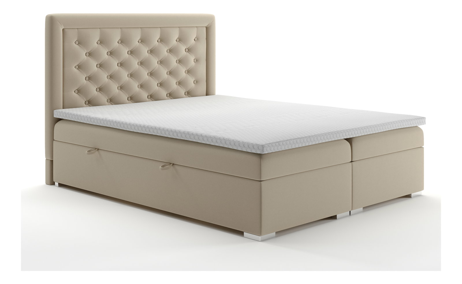 Boxspring postel 180 cm Gllamy (béžová) (s úložným prostorem)