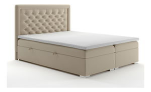 Boxspring postel 160 cm Gllamy (béžová) (s úložným prostorem)