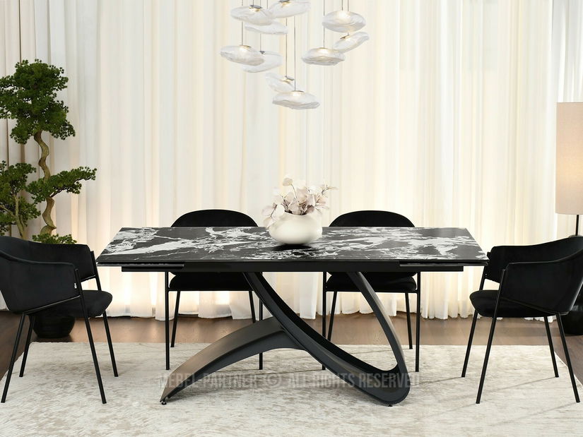 Jídelní stůl Caramelos (mramor + černá)