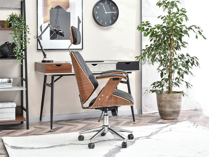 Křeslo Franc (ořech tmavý + chromová)