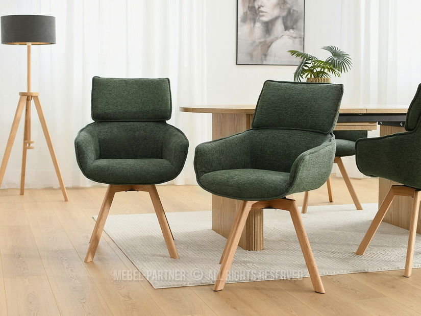 Židle Doris (zelená + dub)