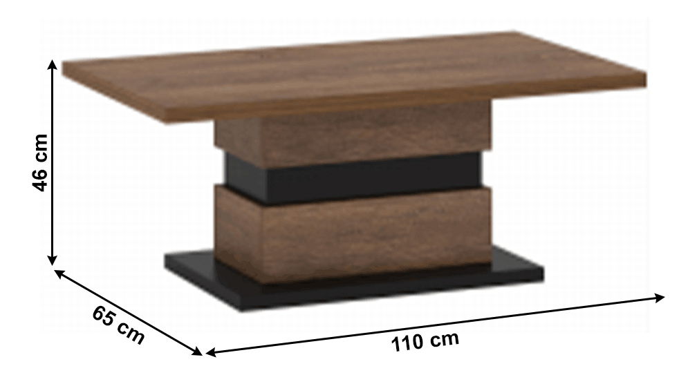 Konferenční stolek Diram T (dub bolzano + černá)