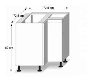 Dolní kuchyňská skříňka, rohová Lilouse DR L