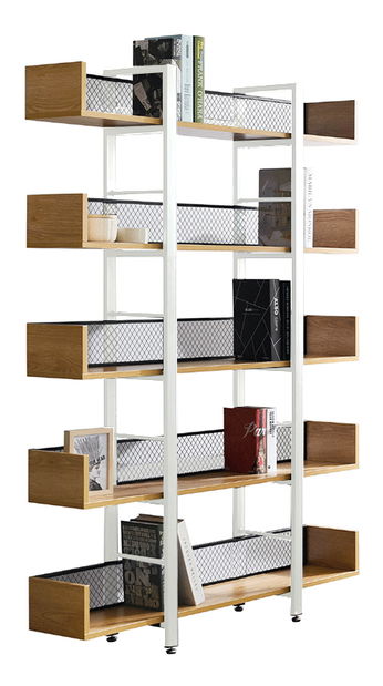 Regál Kelama Typ 2 (bílá + černá + akácie)