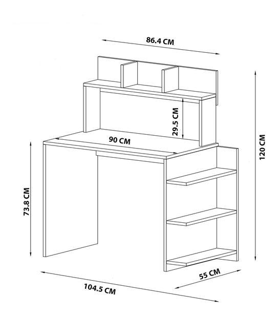 Psací stolek Disevo 7 (bílá)