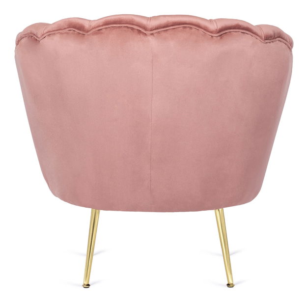 Křeslo Guarida (růžová) (s taburetkou)