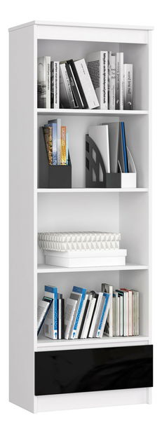 Regál Radha (bílá + černý lesk)