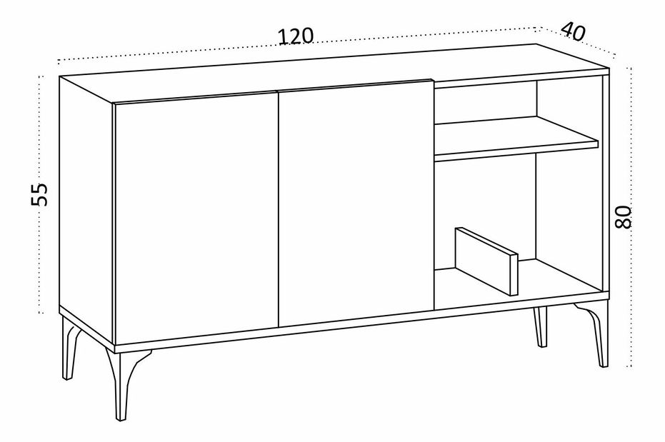 Skříňka Aliex 9 (Dub safírový + Černá)